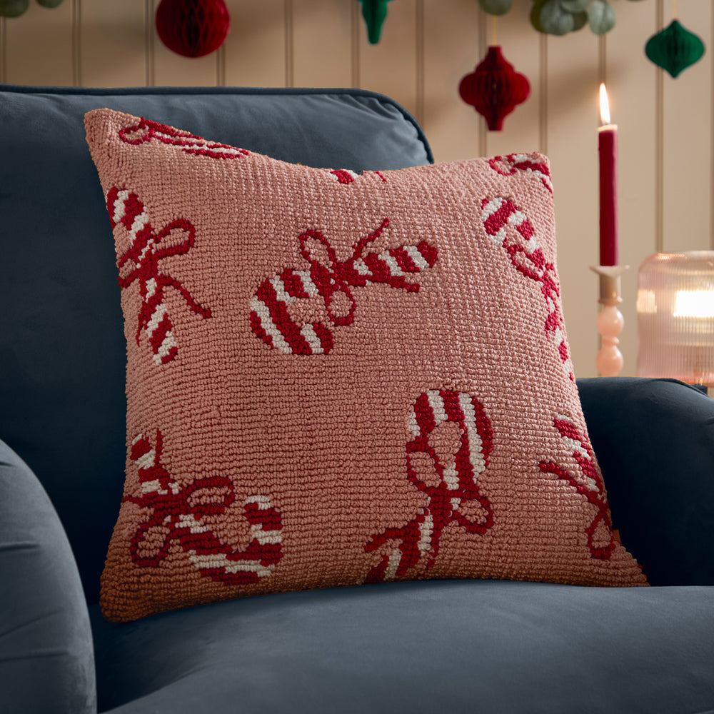 Candy Canes Tufted Cushion