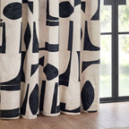 Carro Abstract 100% Cotton Lined Curtains