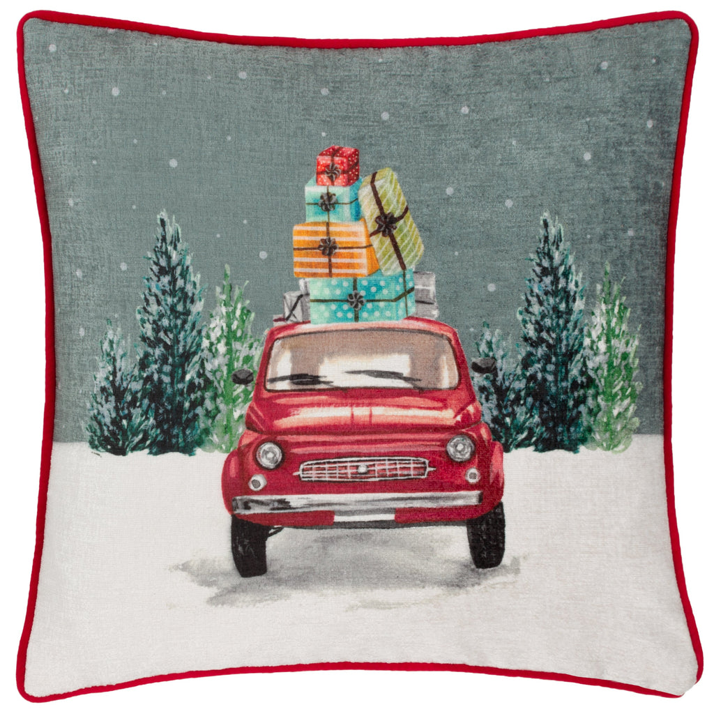 Car Scene Printed Cushion