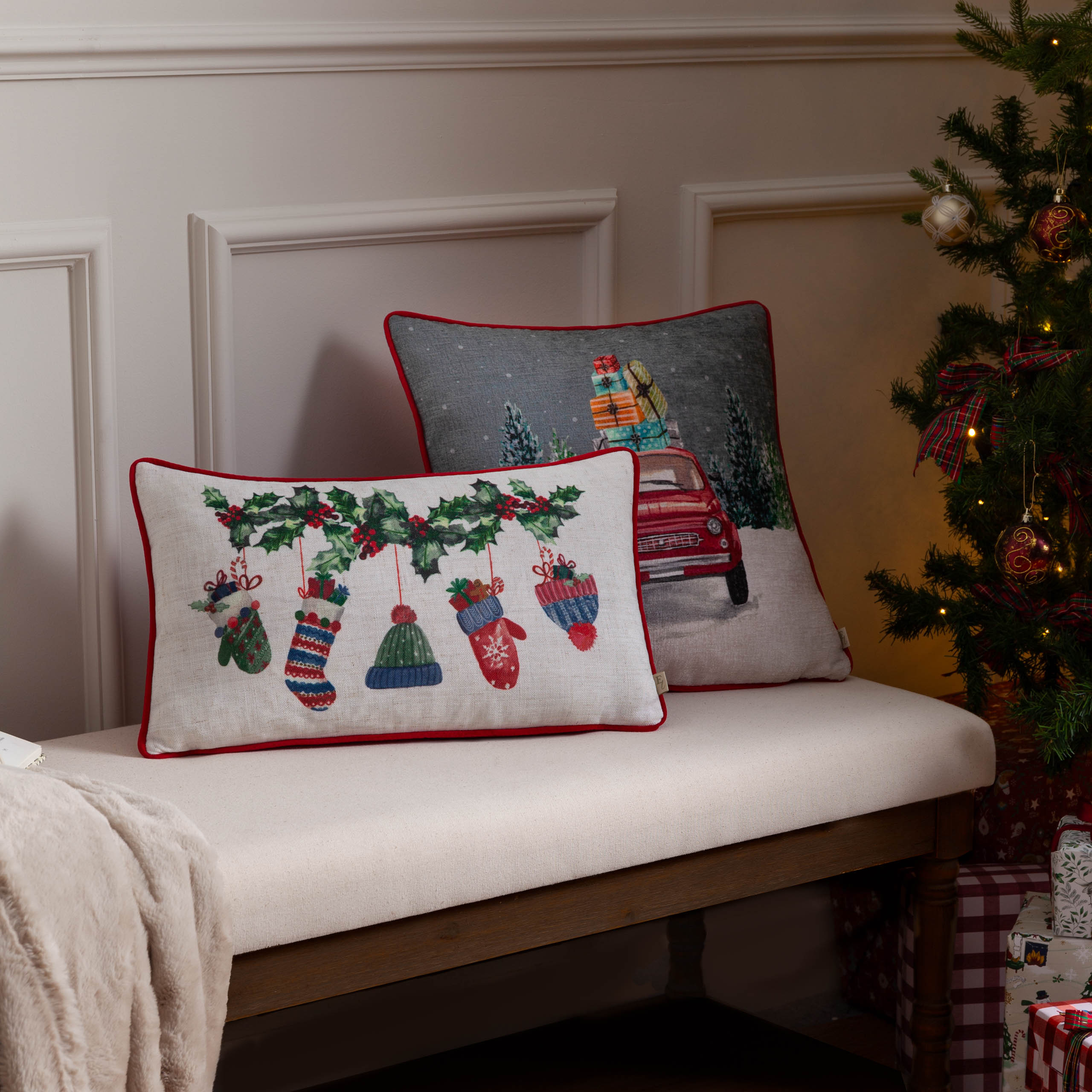 Car Scene Printed Cushion