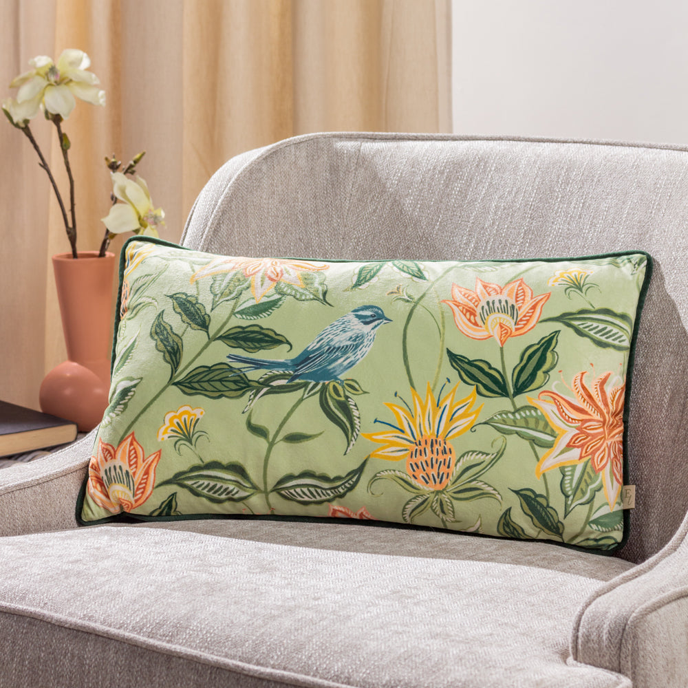 Chatsworth Aviary Piped Cushion