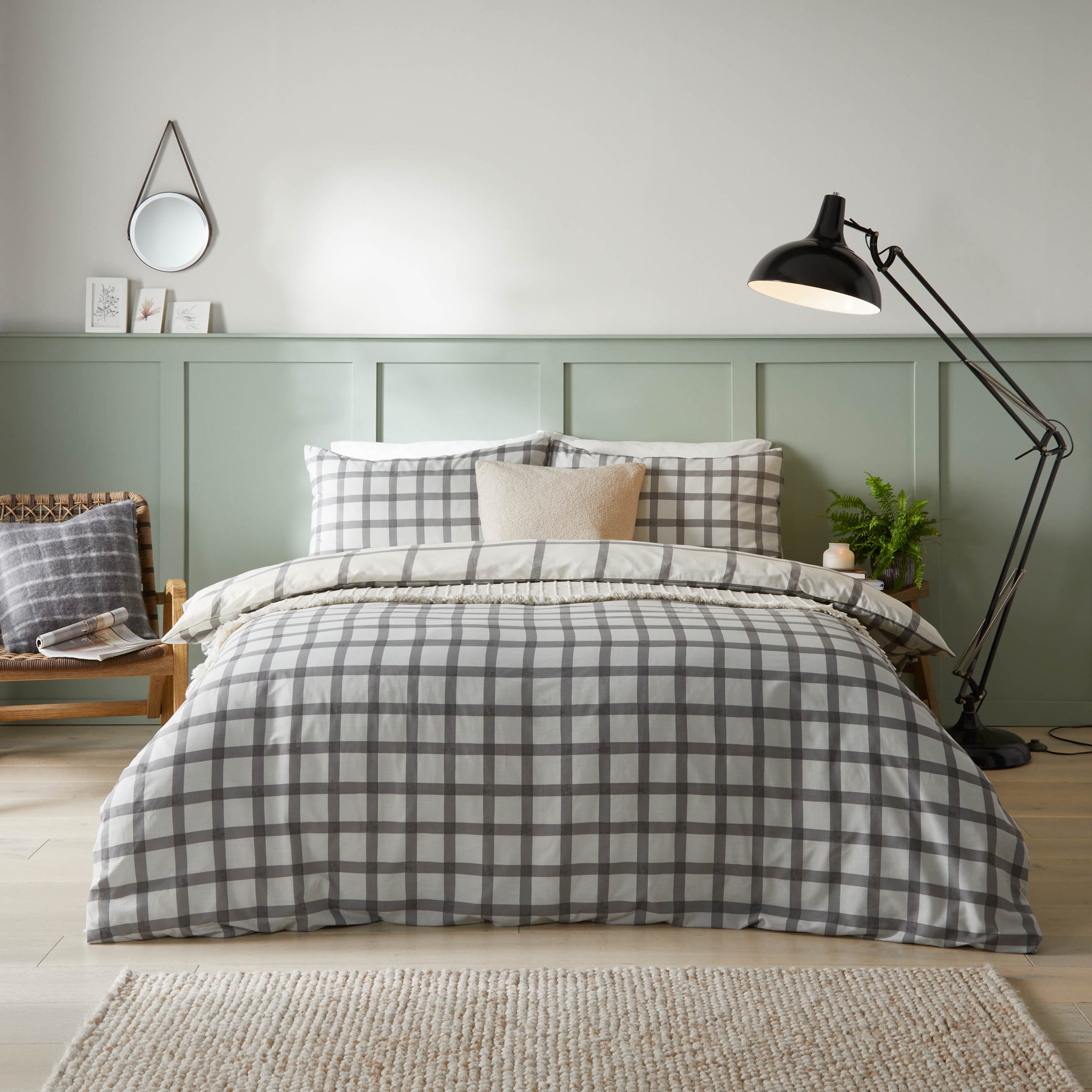 Canberra Check Printed Duvet Cover Set