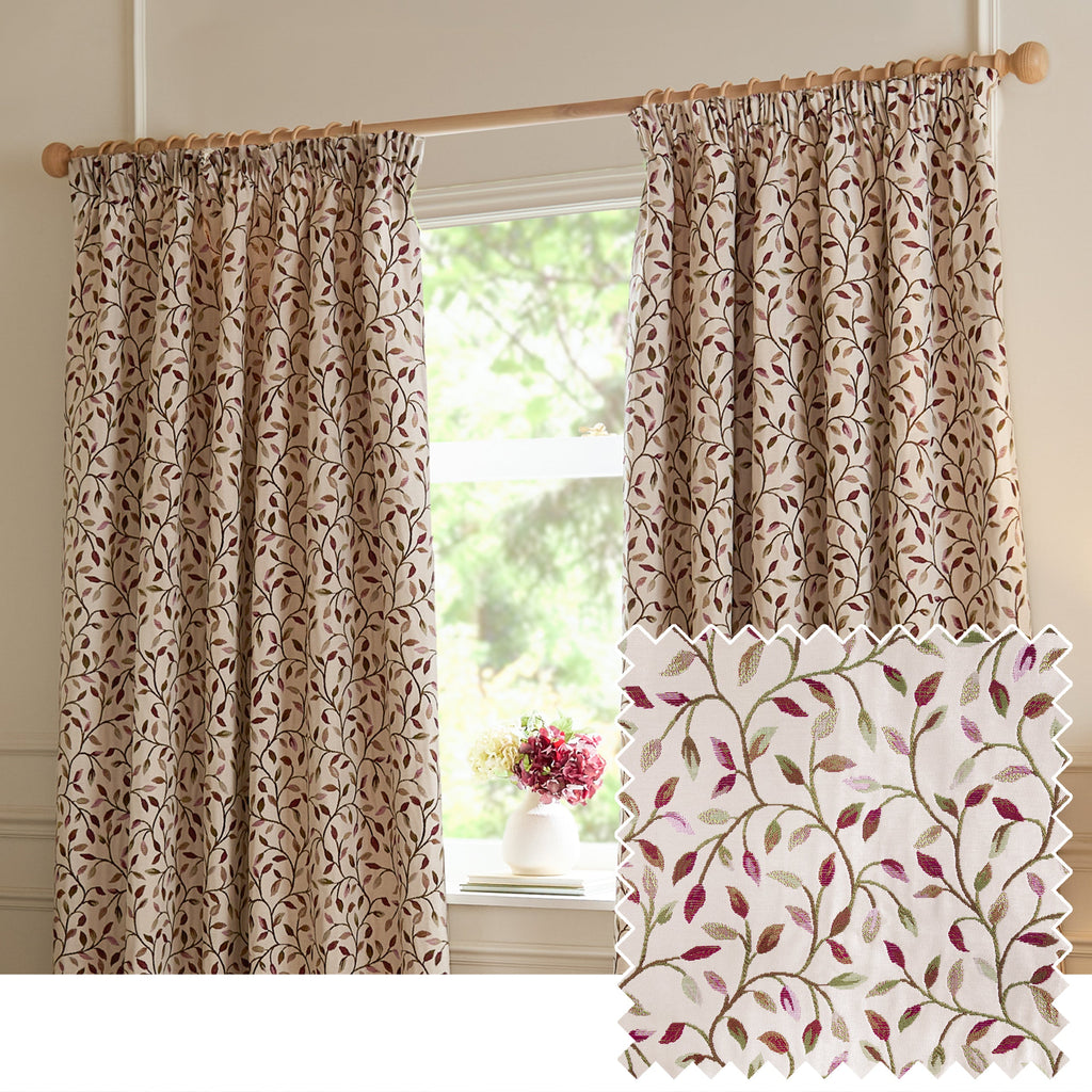 Cervino Jacquard Room Darkening Pencil Pleat Curtains