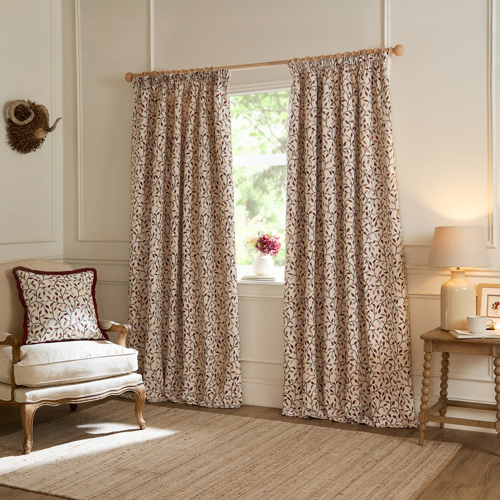 Cervino Jacquard Room Darkening Pencil Pleat Curtains