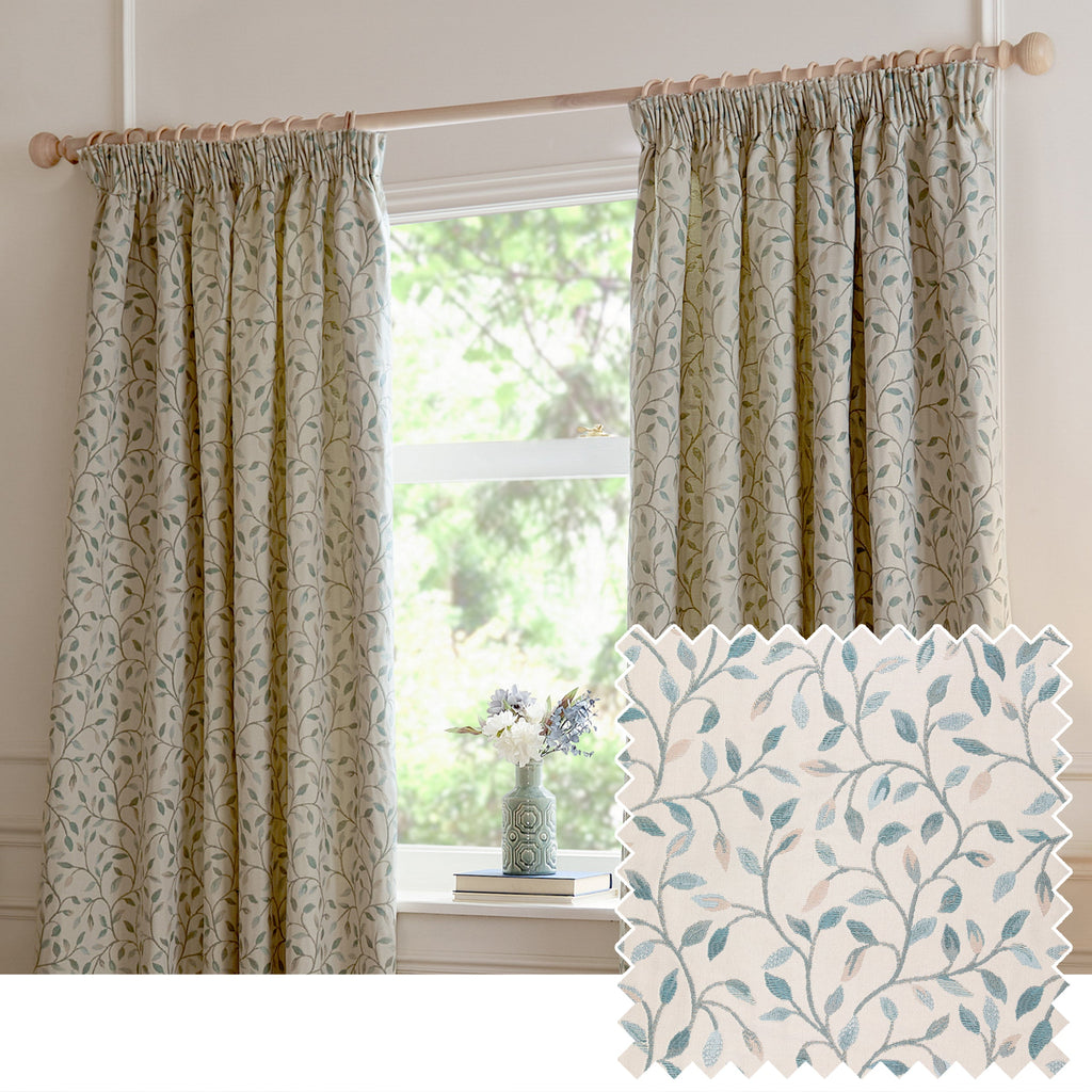 Cervino Jacquard Room Darkening Pencil Pleat Curtains