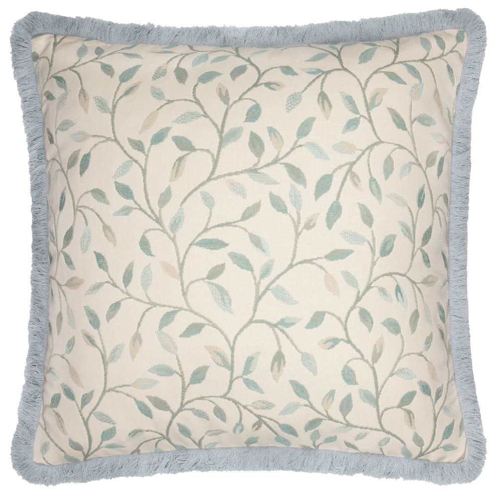 Cervino Fringed Jacquard Cushion Duck