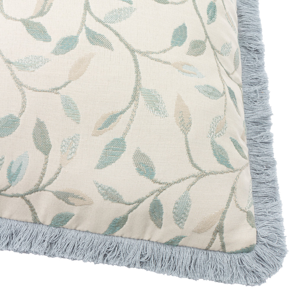 Cervino Fringed Jacquard Cushion Duck