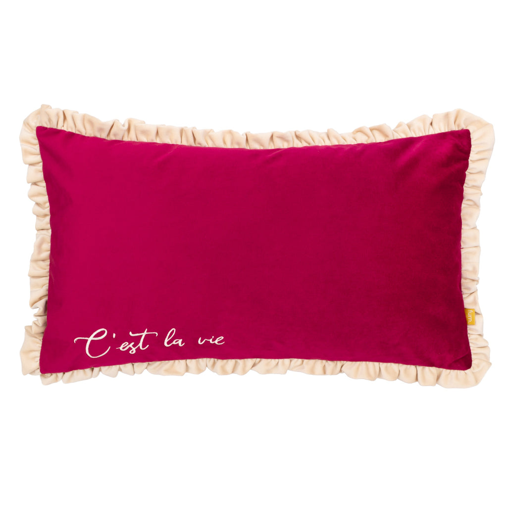 Cest La Vie Embroidered Cushion