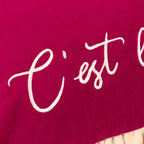 Cest La Vie Embroidered Cushion