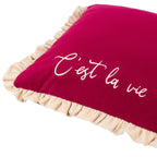 Cest La Vie Embroidered Cushion