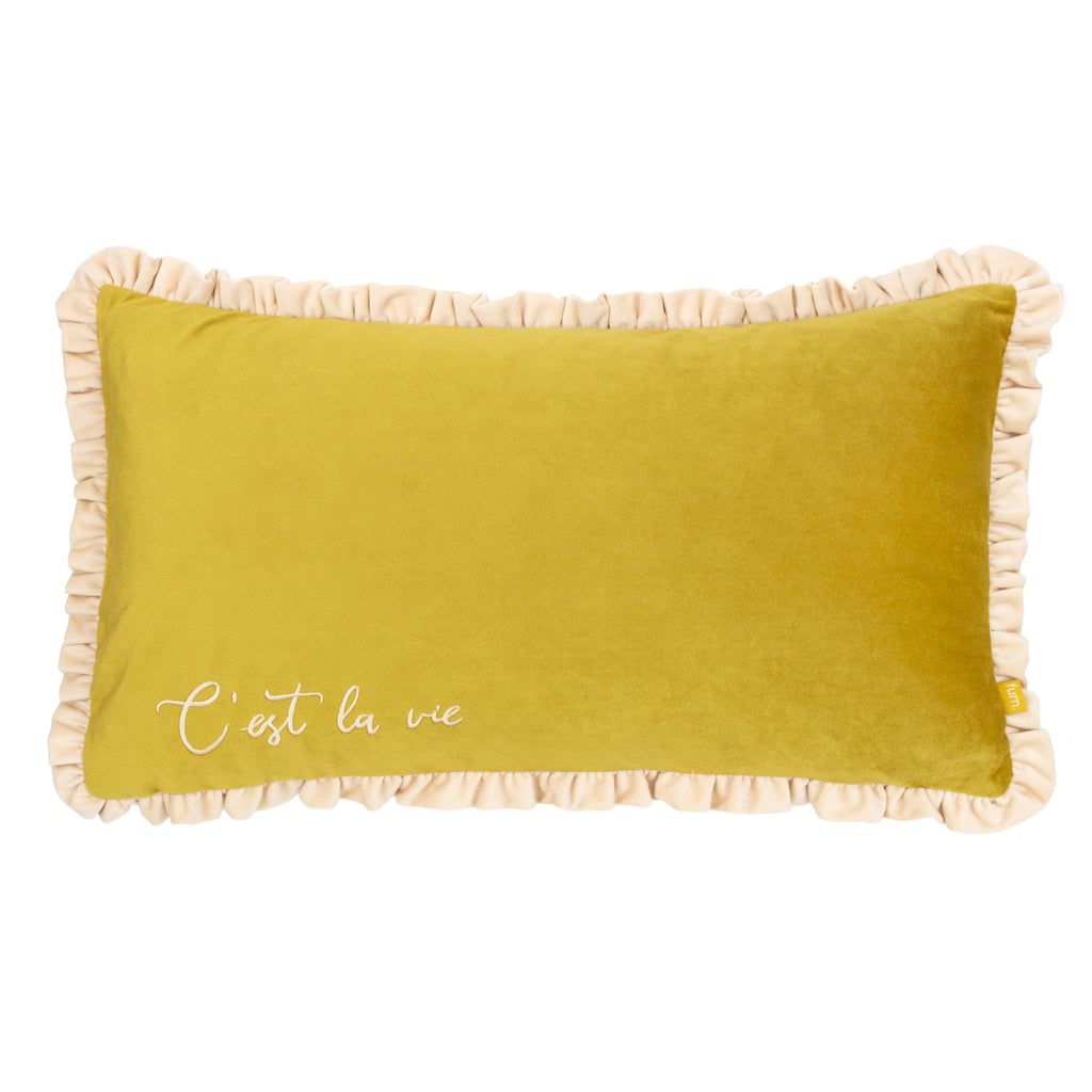 Cest La Vie Embroidered Cushion
