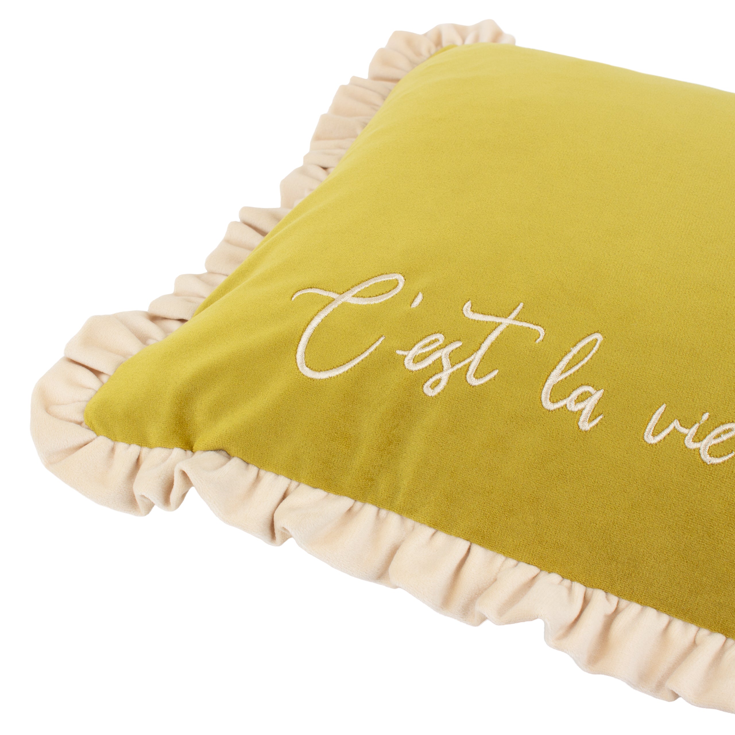 Cest La Vie Embroidered Cushion