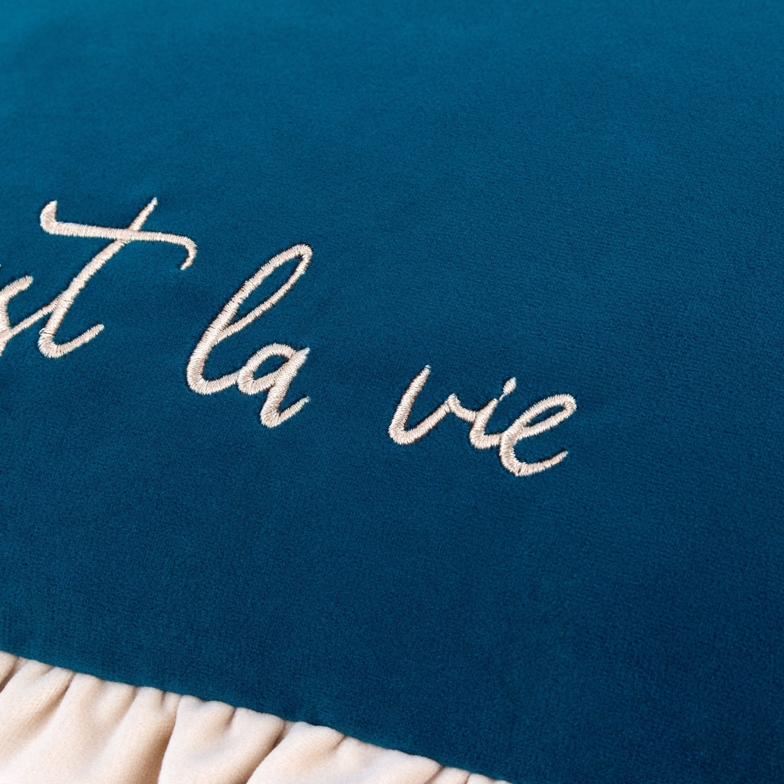 Cest La Vie Embroidered Cushion
