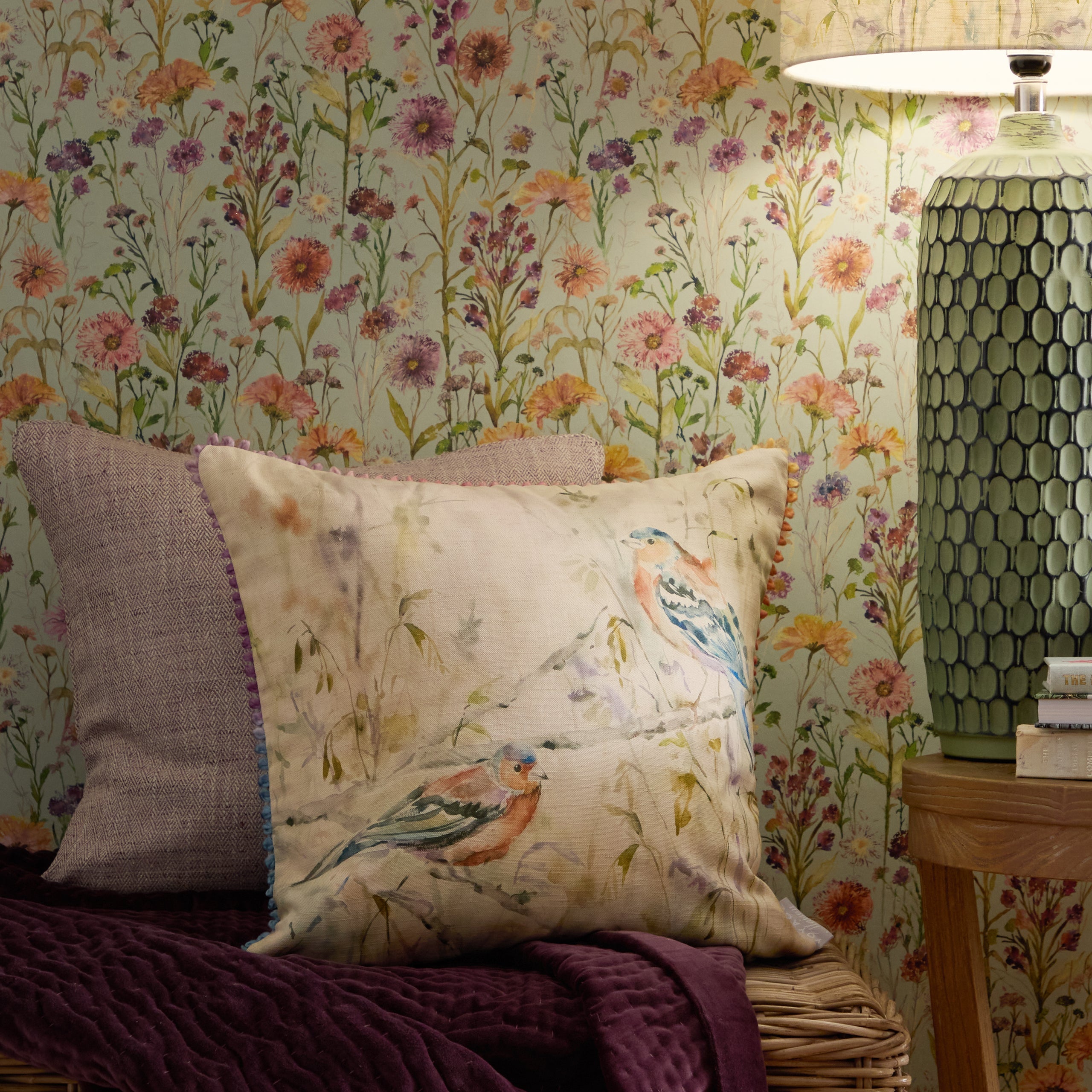 Chaffinch Printed Cushion