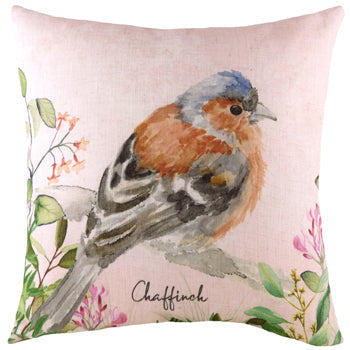 Chaffinch Printed Cushion Blush