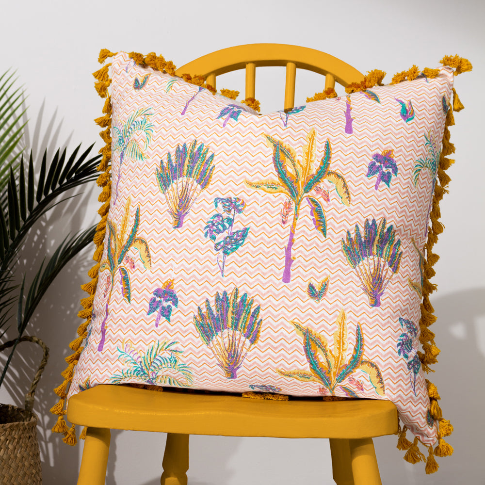 Chamae Floral Tasselled Cushion