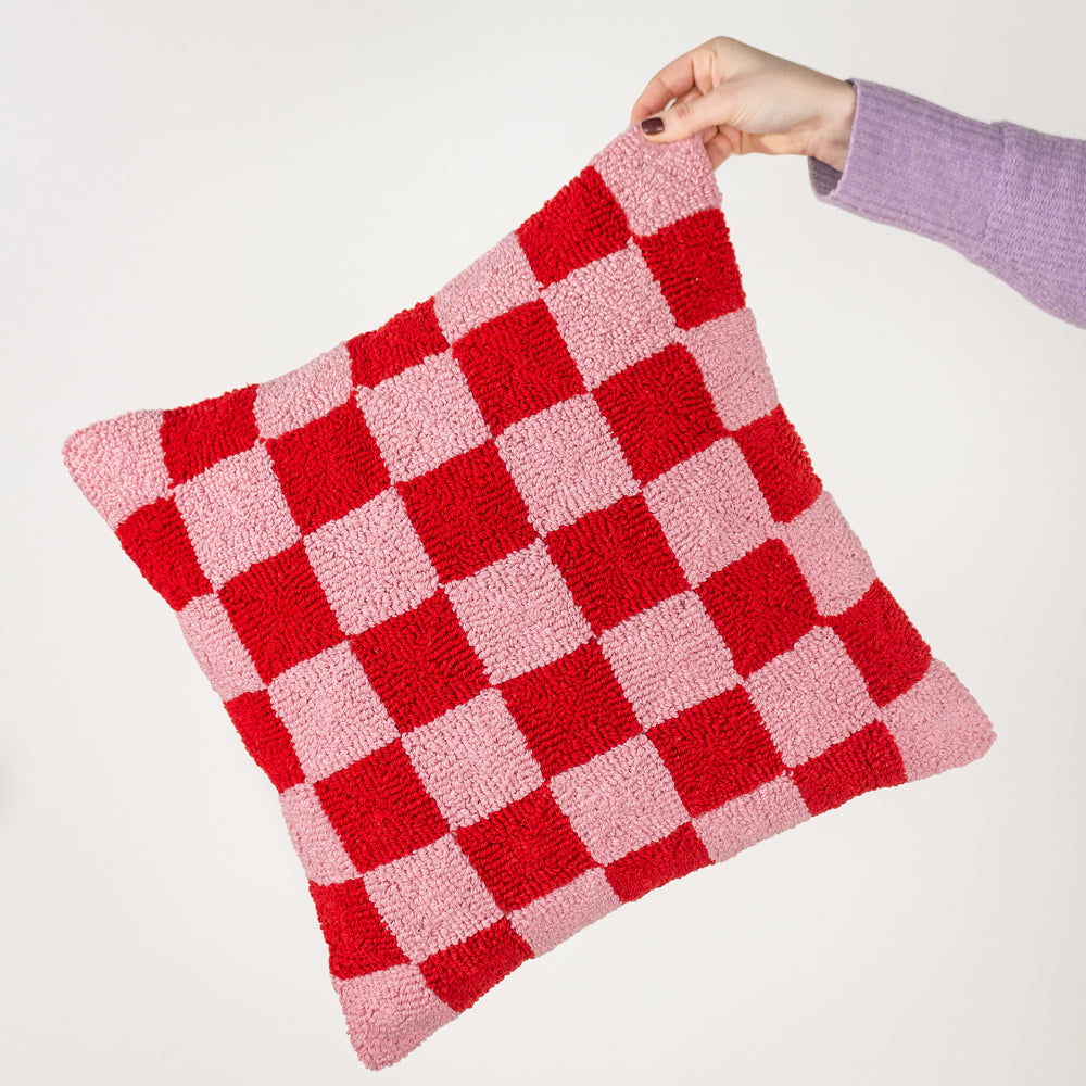 Check Knitted Cushion