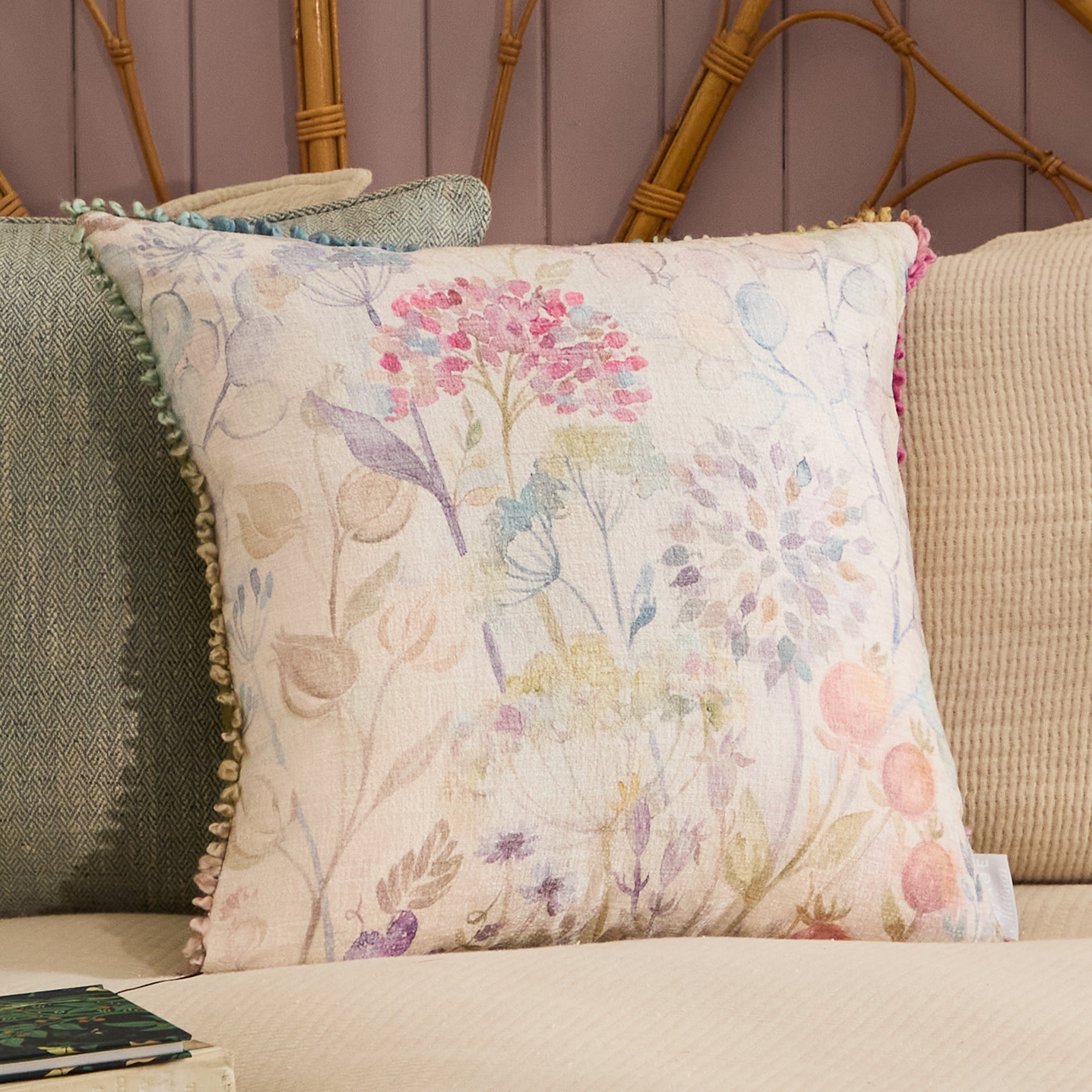 Country Hedgerow Printed Square Cushion