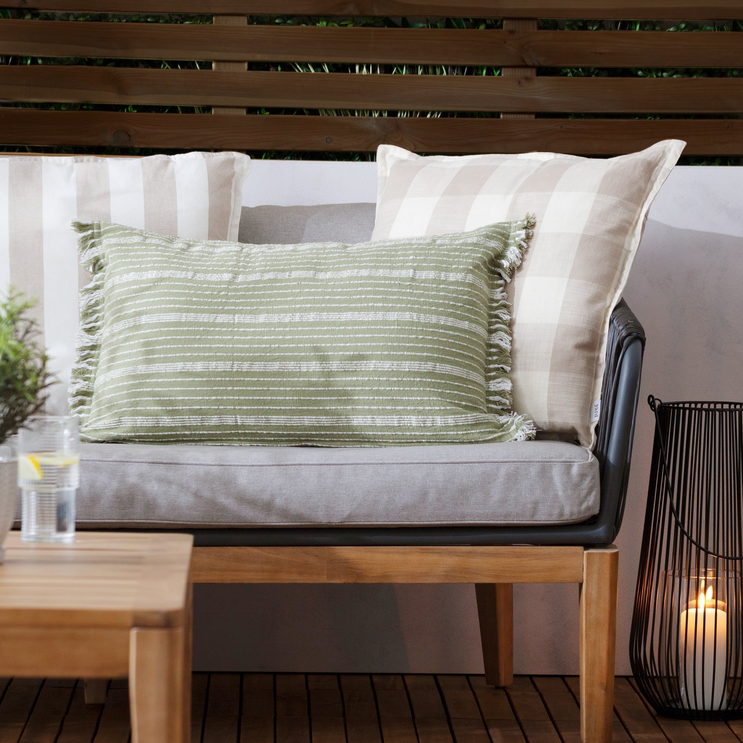 Chesil Check 100% Cotton Outdoor Cushion