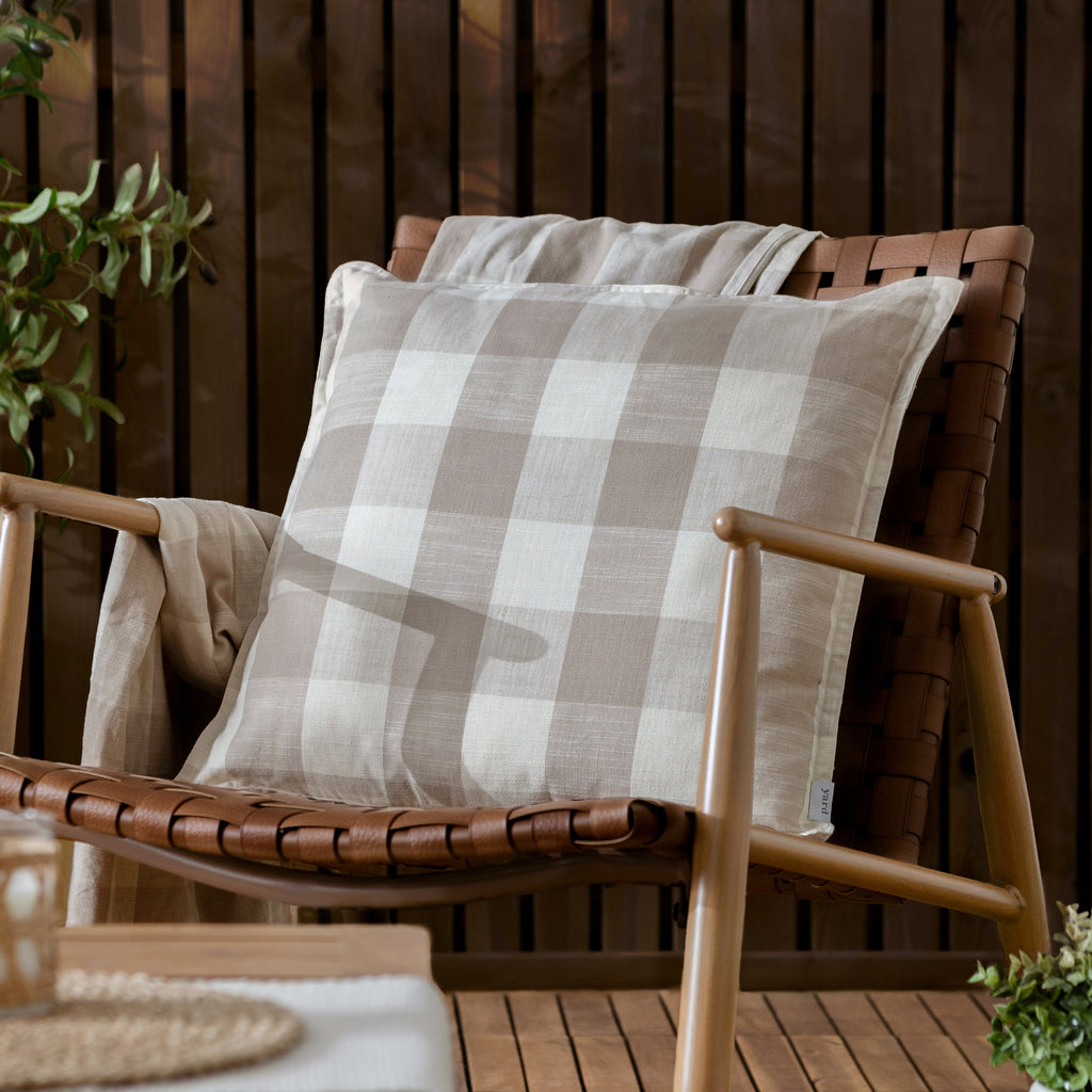 Chesil Check 100% Cotton Outdoor Cushion