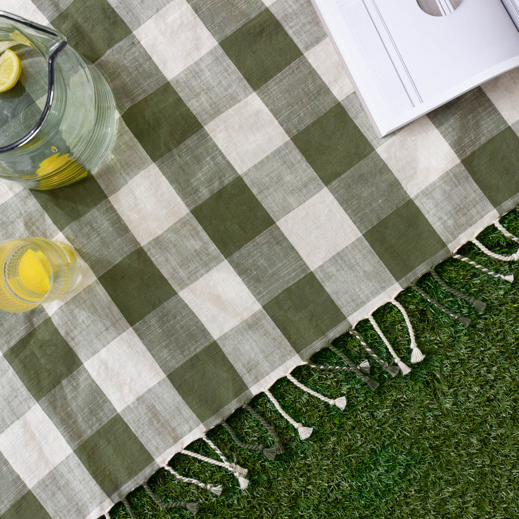 Chesil Check Tasselled 100% Cotton Throw