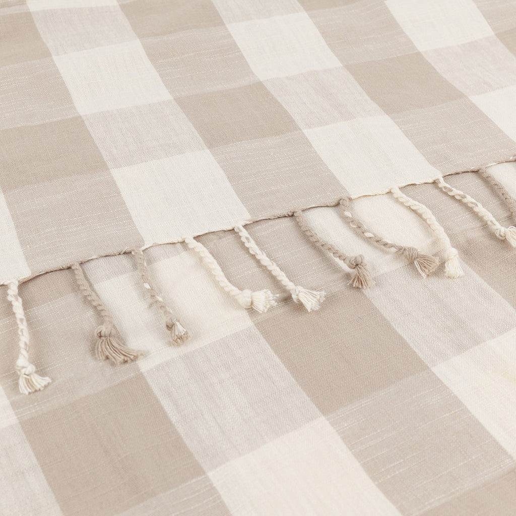 Chesil Check Tasselled 100% Cotton Throw