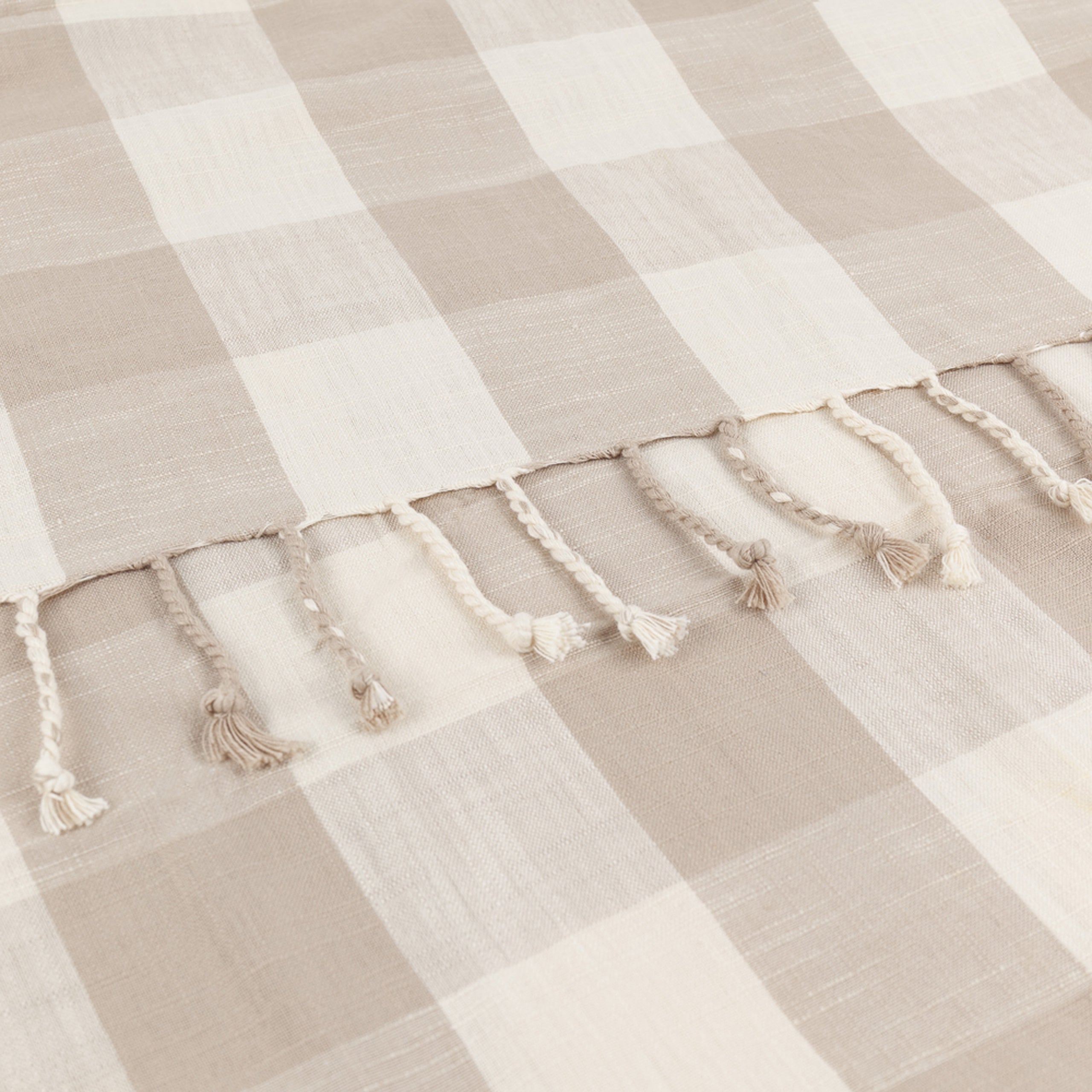 Chesil Check Tasselled 100% Cotton Throw