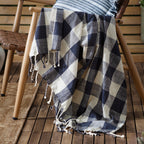 Chesil Check Tasselled 100% Cotton Throw