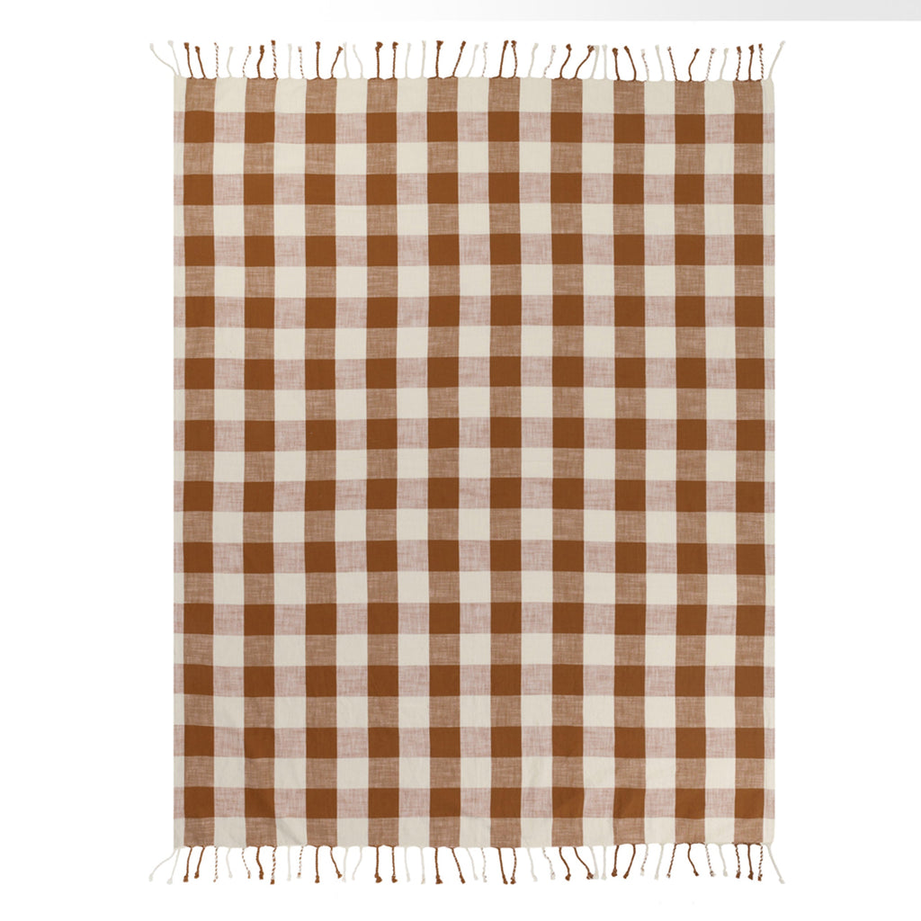Chesil Check Tasselled 100% Cotton Throw