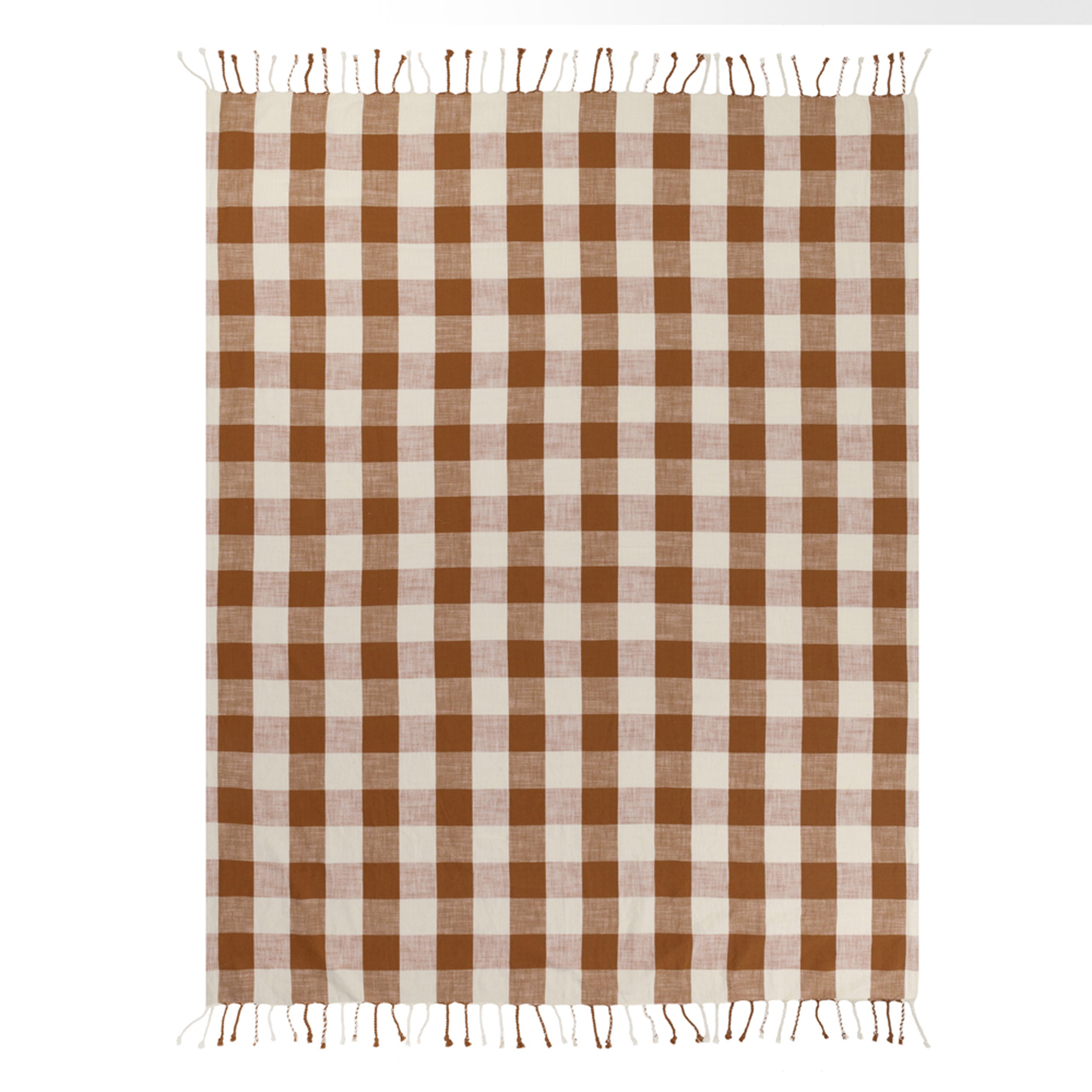 Chesil Check Tasselled 100% Cotton Throw