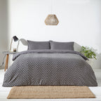 Chevron Tufted Geometric 100% Cotton Duvet Cover Set
