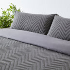 Chevron Tufted Geometric 100% Cotton Duvet Cover Set