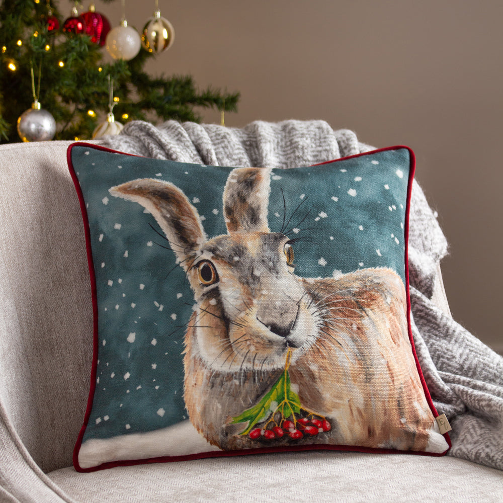 Christmas Hare Cushion