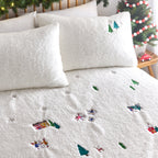 Christmas Together Embroidered Fleece Duvet Cover Set