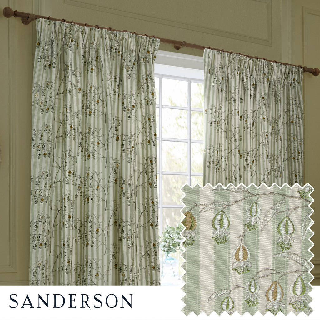 Chinese Lanterns Embroidered Pencil Pleat Curtains