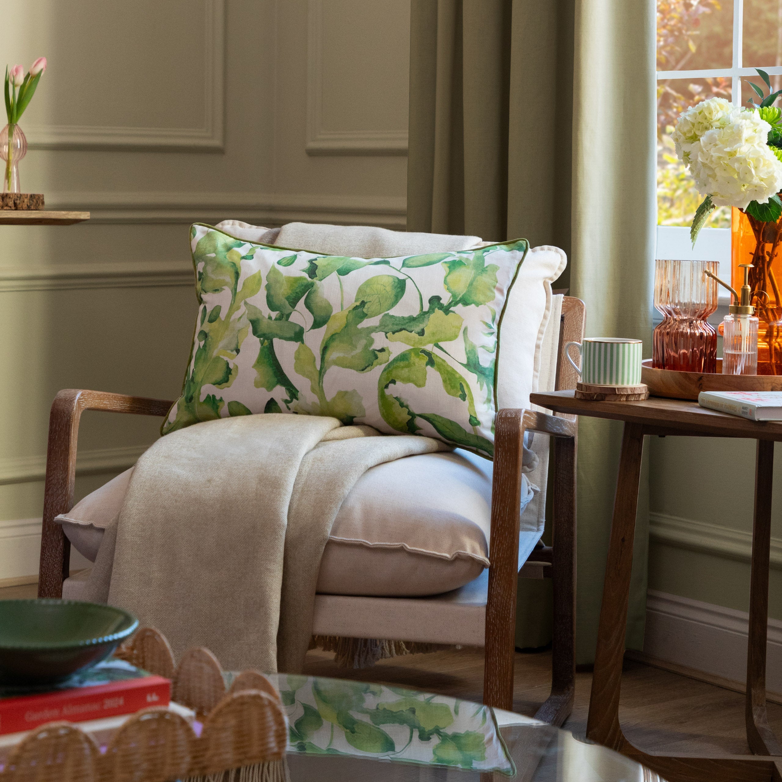 Claudia Printed Piped Cushion