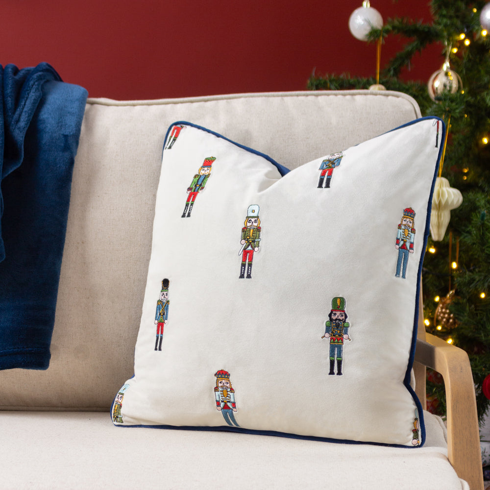 Nutcracker Christmas Cushion Cream