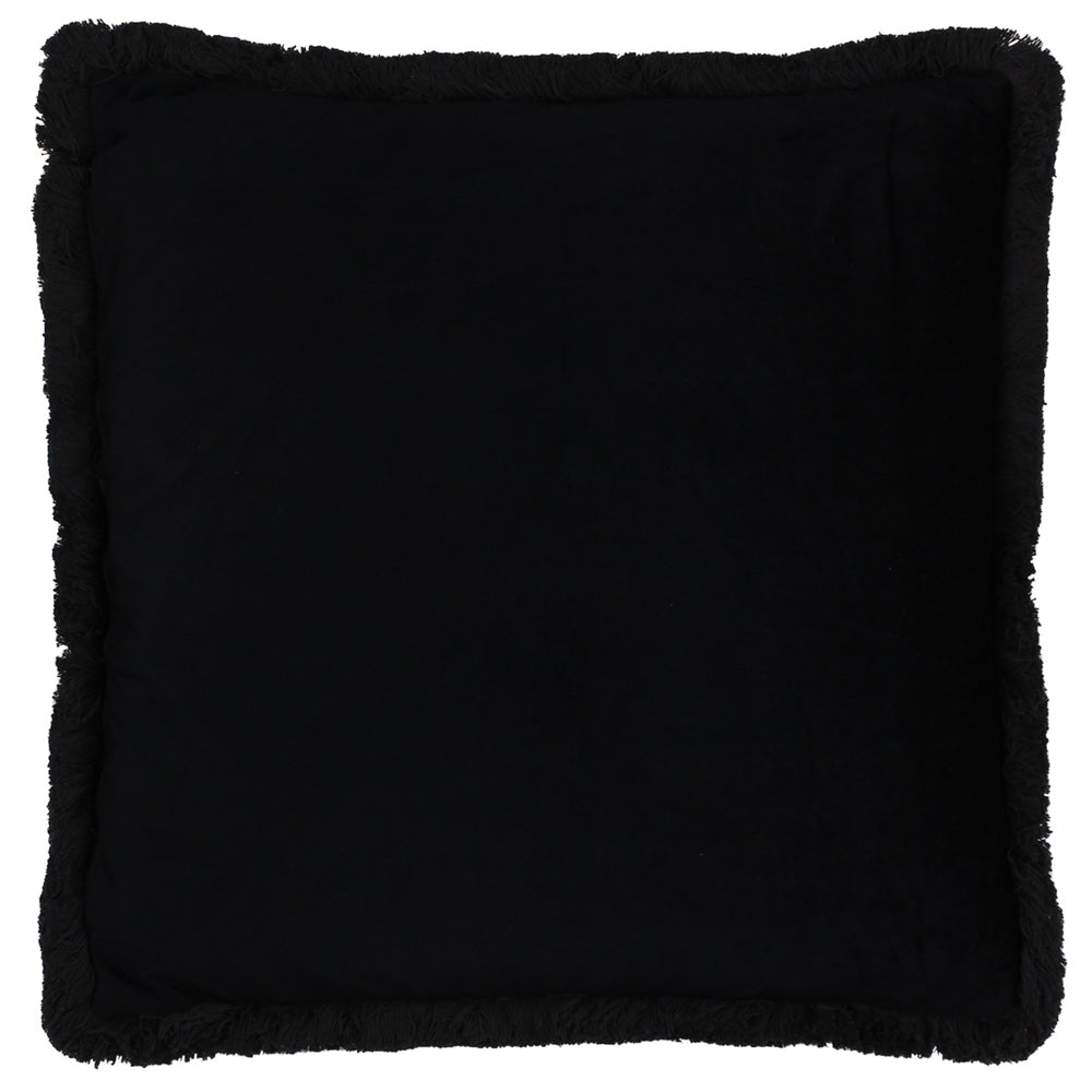 Colette Animal Printed Satin Fringed Cushion Rouge