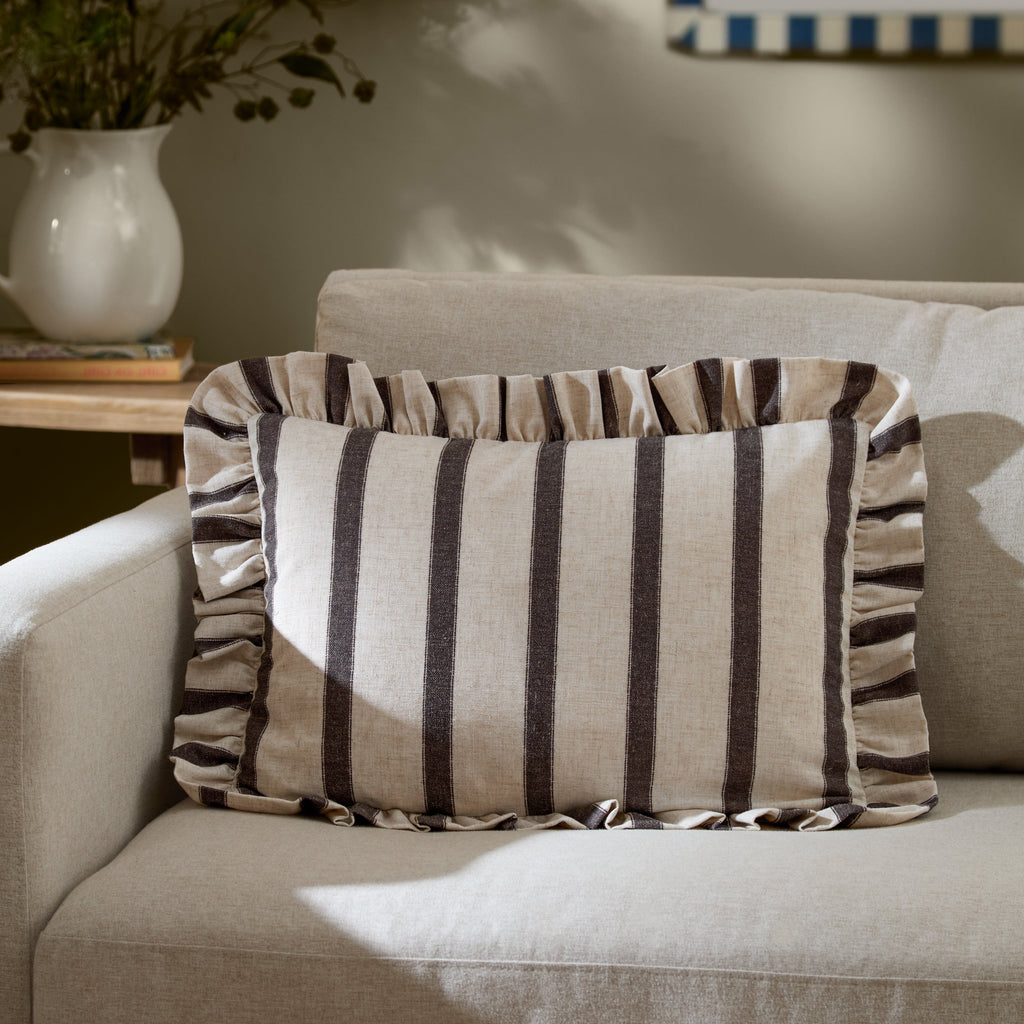 Connie Striped Ruffle Cushion