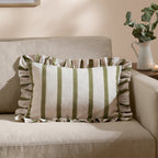 Connie Striped Ruffle Cushion