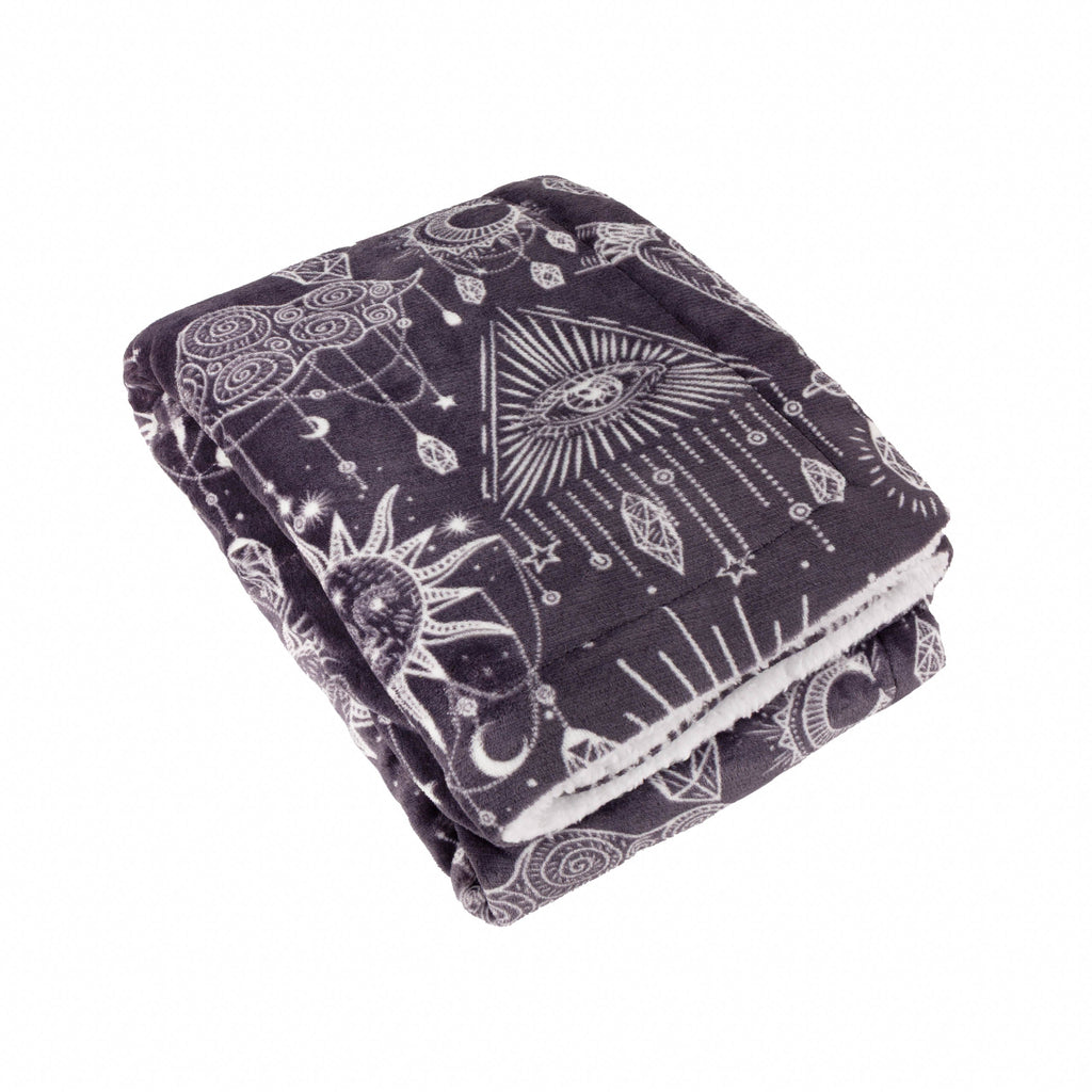Constellation Printed Sherpa Fleece Throw