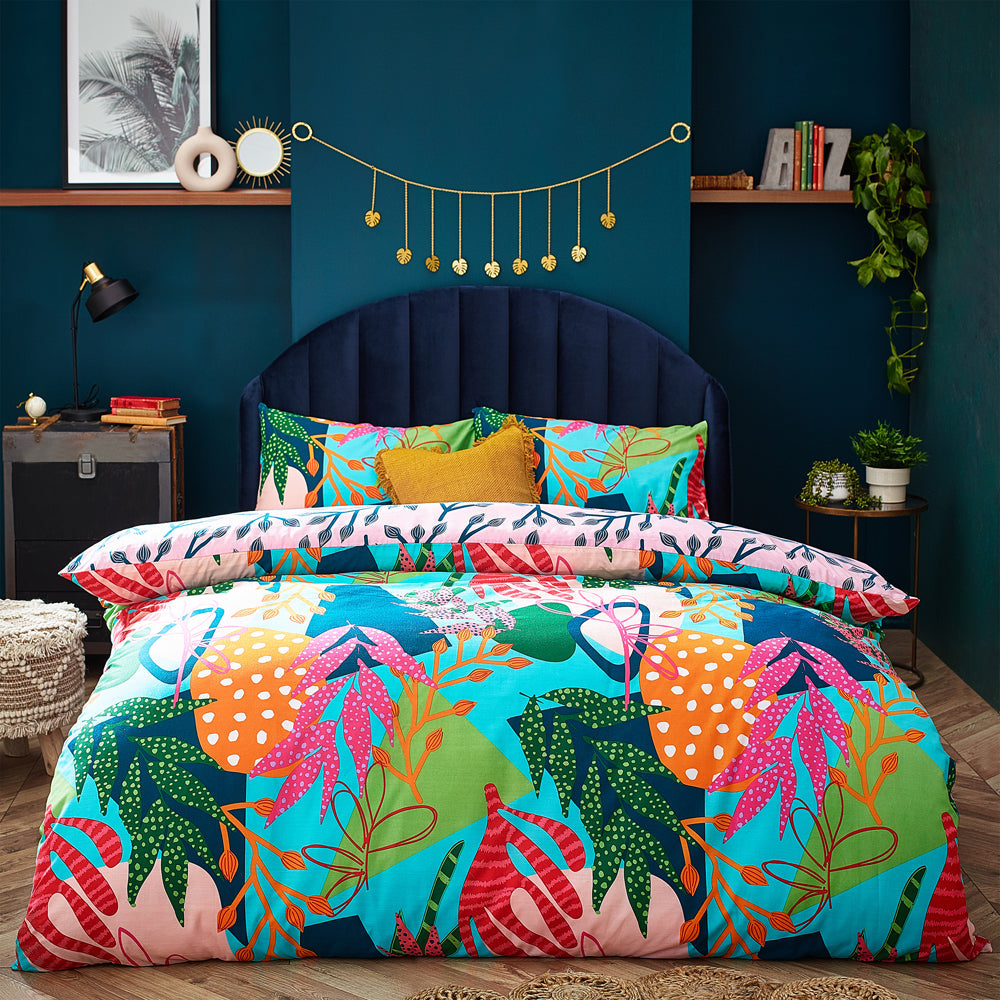 Coralina Tropical Palm Duvet Cover Set
