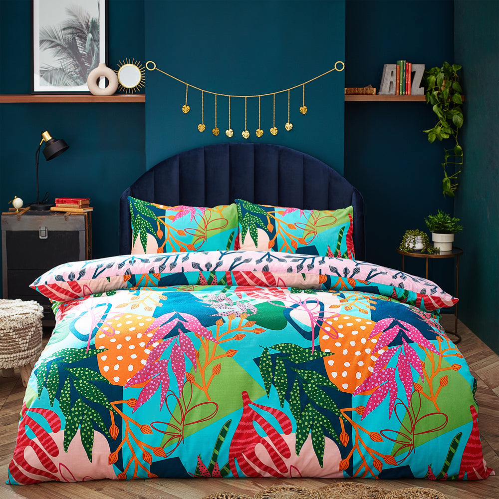 Coralina Tropical Palm Duvet Cover Set