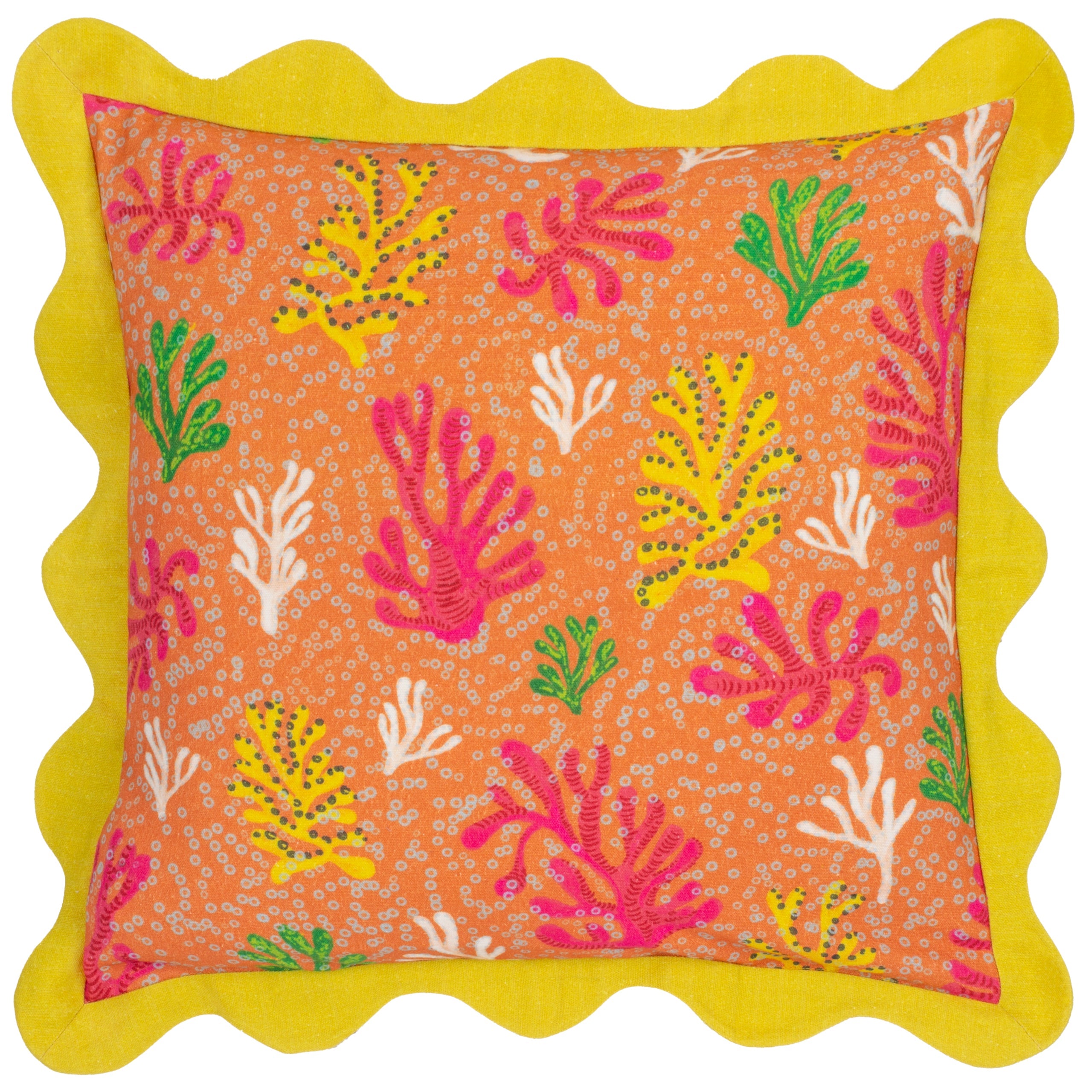 Coral Scalloped Cushion