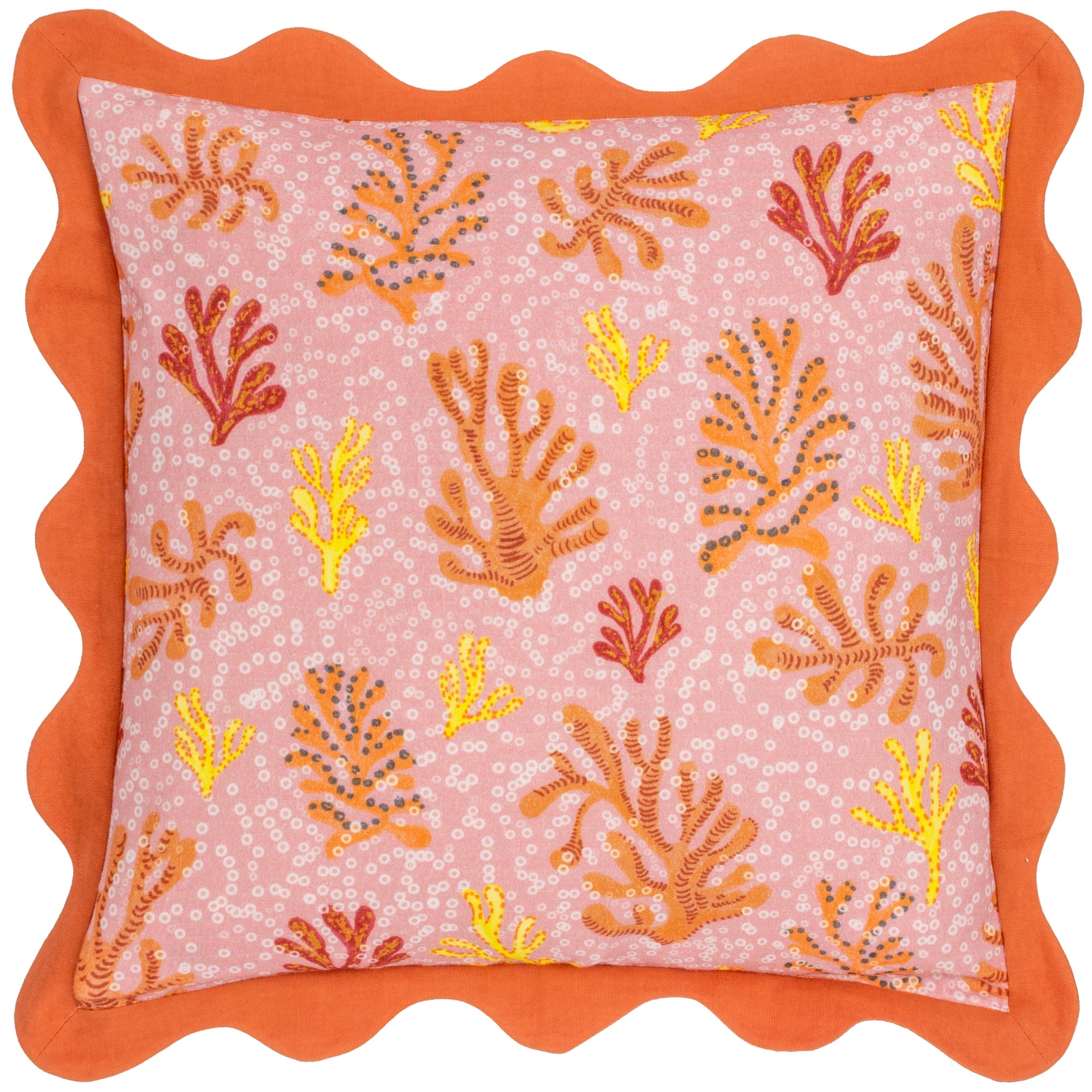 Coral Scalloped Cushion