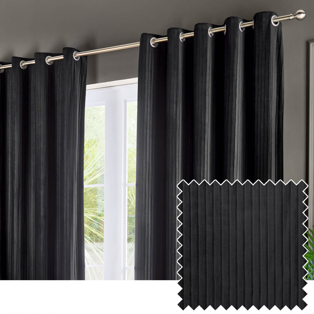 Corinthian Velvet Eyelet Curtains