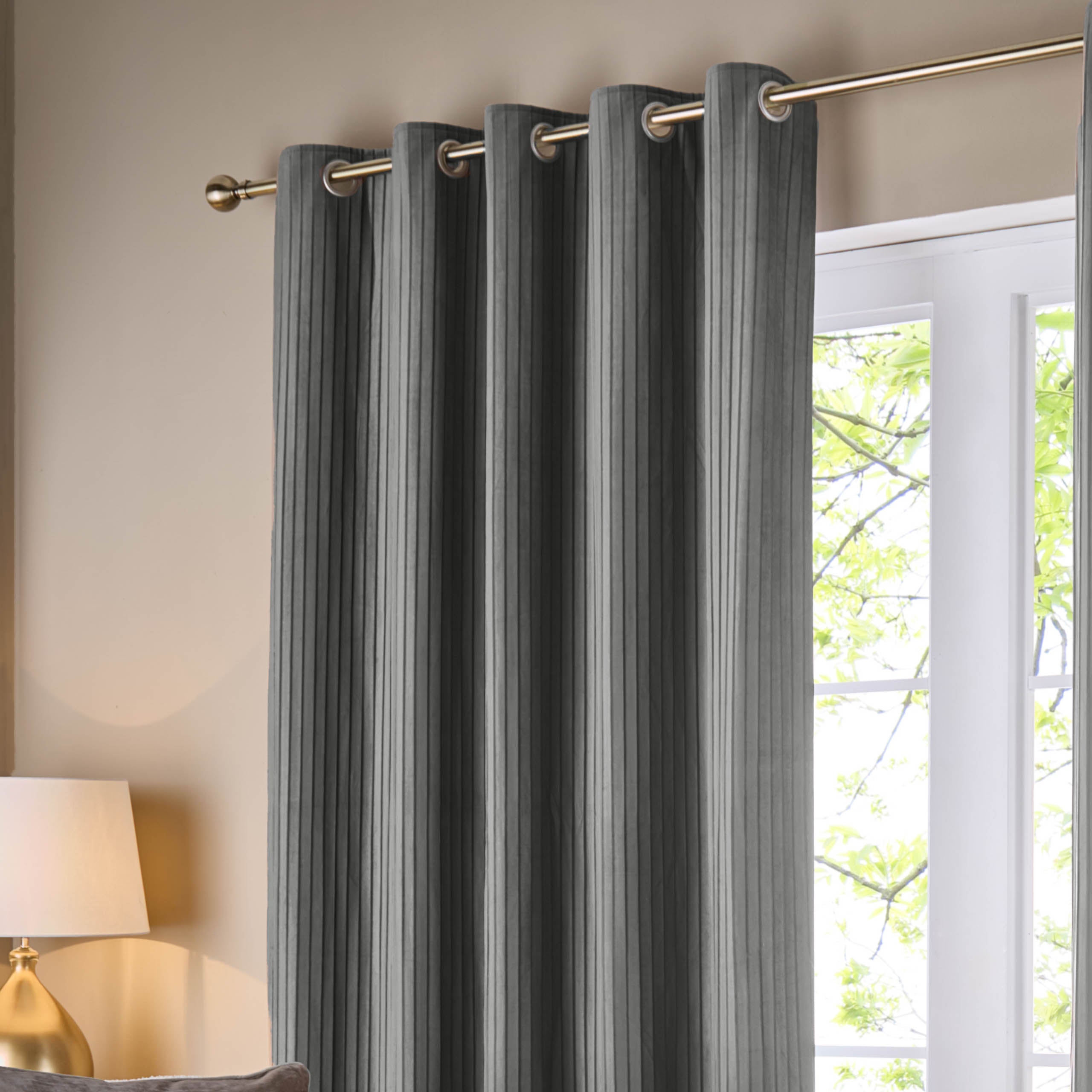 Corinthian Velvet Eyelet Curtains