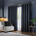 Corinthian Velvet Room Darkening Eyelet Curtains