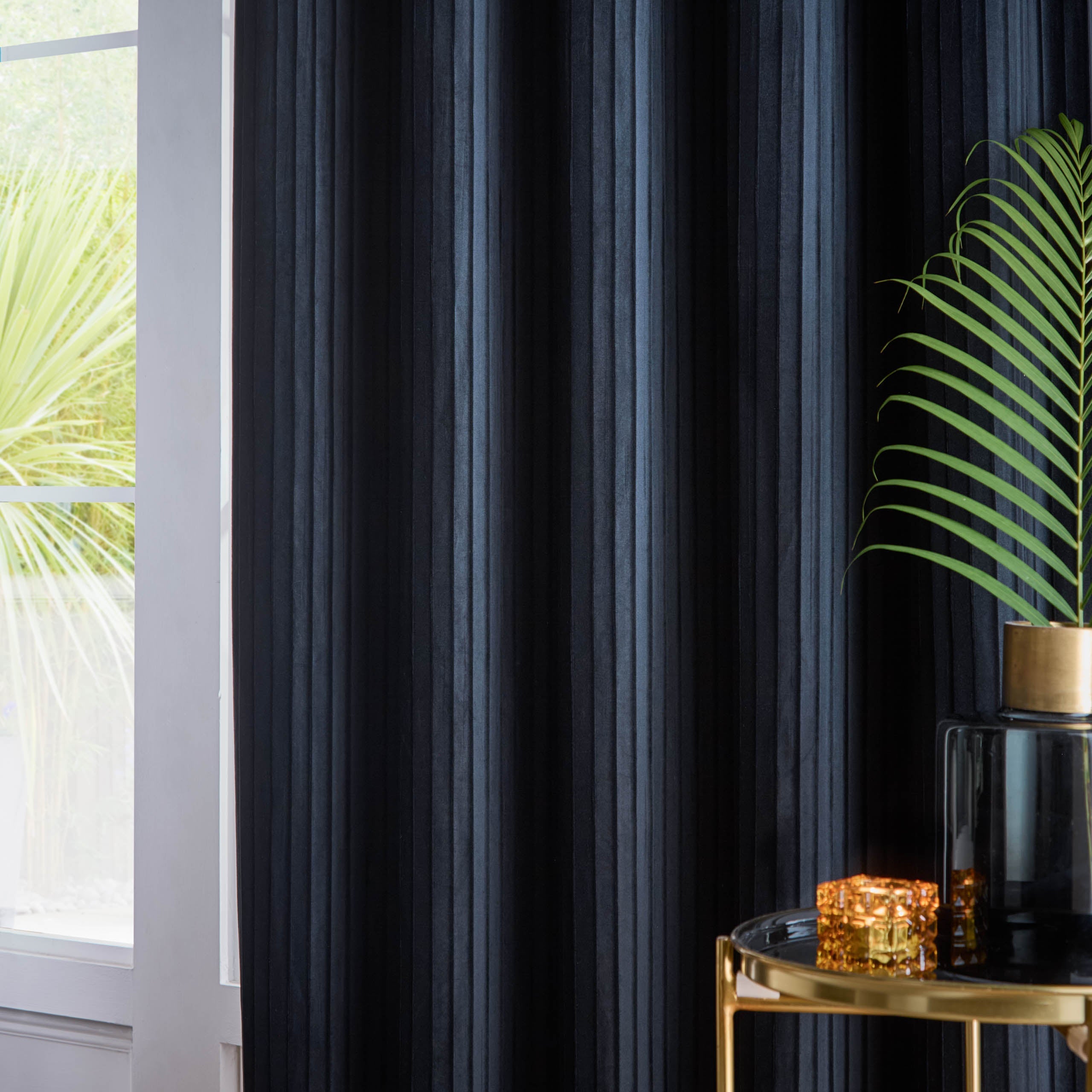 Corinthian Velvet Room Darkening Eyelet Curtains
