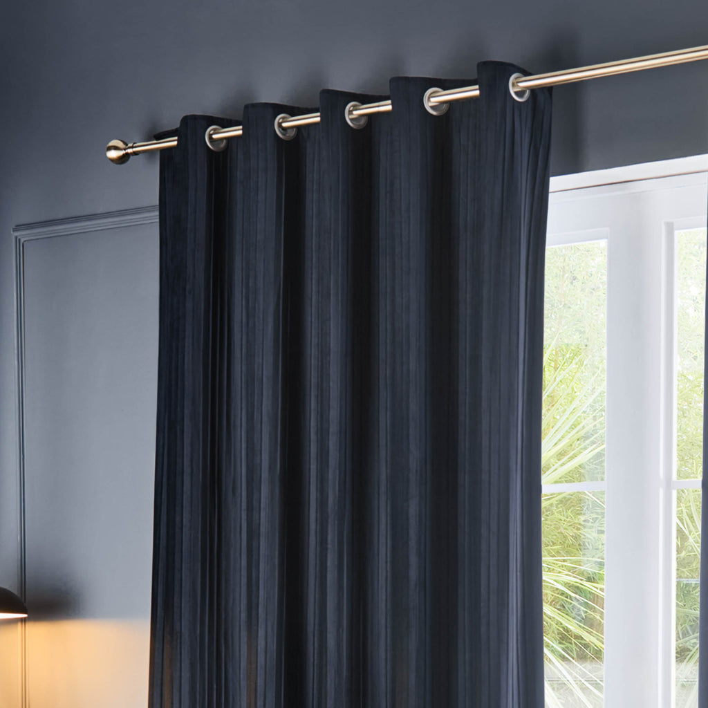Corinthian Velvet Room Darkening Eyelet Curtains